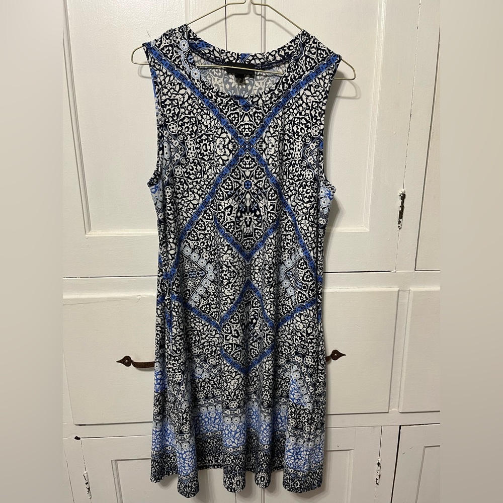Blue patterned dress